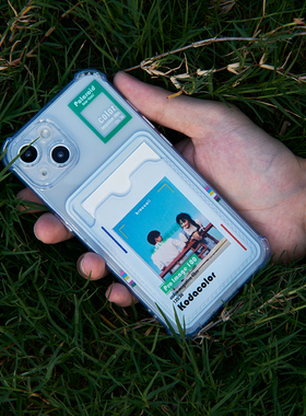 iosco原创小众设计拍立得卡包照片苹果16 15 14promax手机壳新款情侣iphone13PM保护壳插卡全包防摔软壳