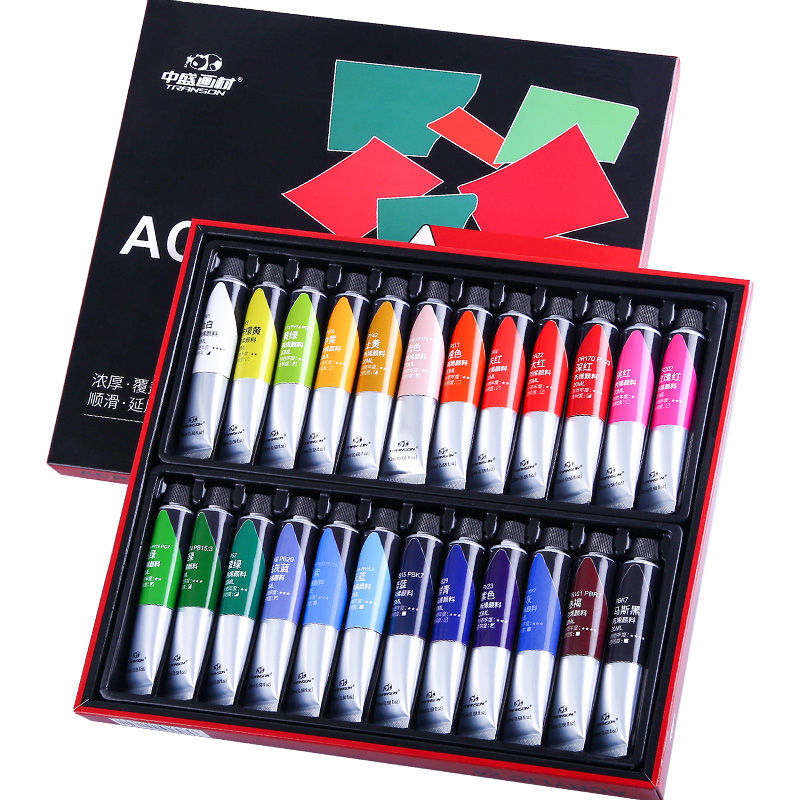 中盛画材丙烯颜料12色24色套装纺织颜料墙绘 diy石头画手绘流体画|ruв категории электронный словарь/электрический бумажных книг/канцелярские принадлежности, рисовальный прибор/живописи материалов/каллиграфия товаров, Акриловые краски - от Buy2taobao.com для оказания профессиональной услуги покупки агента Taobao