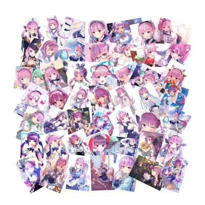 50张Hololive凑阿库娅Minato Aqua手机电脑笔记本滑板冰箱贴纸