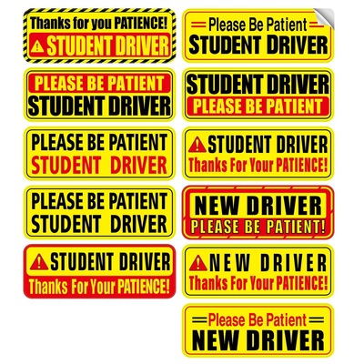 亚马逊student driver新手实习司机汽车贴纸 NEW DRIVER防水贴纸