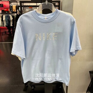 NIKE耐克女子夏季运动休闲宽松透气印花圆领短袖T恤II0446-441