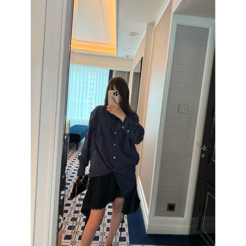 wann现货 悠蓝假日松弛浪漫自由苎麻棉纱休闲衬衫长袖