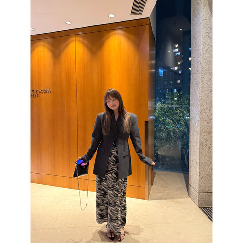 wann现货 私服设计师款收腰开衩休闲西装