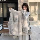 【现货】数据好Z168-H331灰蓝色羊羔毛皮毛一体P215控328，女装派克服，浙宝168