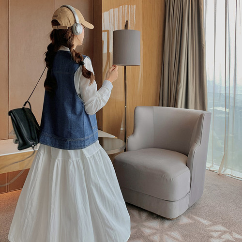 现货！168-H010马甲+连衣裙套装P165控228