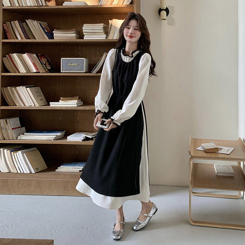 甜美学院风大方得体衬衫连衣裙女2025秋季新款超火好看松弛感长裙,女装连衣裙,浙宝168