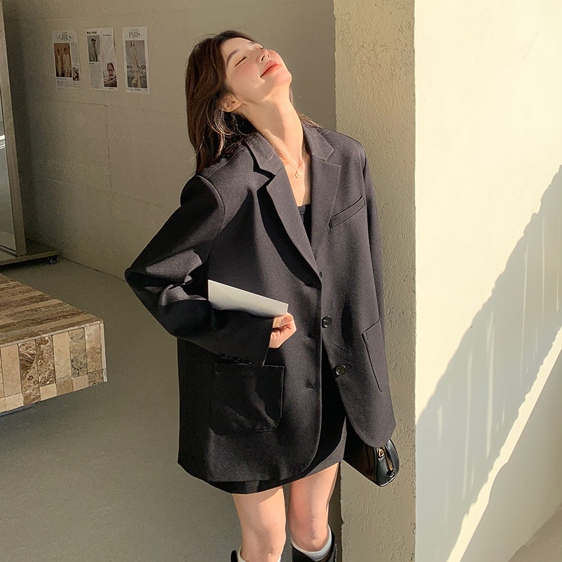 高级感正式场合长袖黑色西装女春夏秋2025年超火好看气质修身外套,女装西装,浙宝168