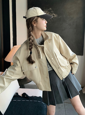 现货数据好！168-H115卡其立体口袋短外套P145控218