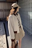 美式复古白色棒球服短外套女2023春季新款韩版小个子炸街洋气上衣，女装短外套，浙宝168