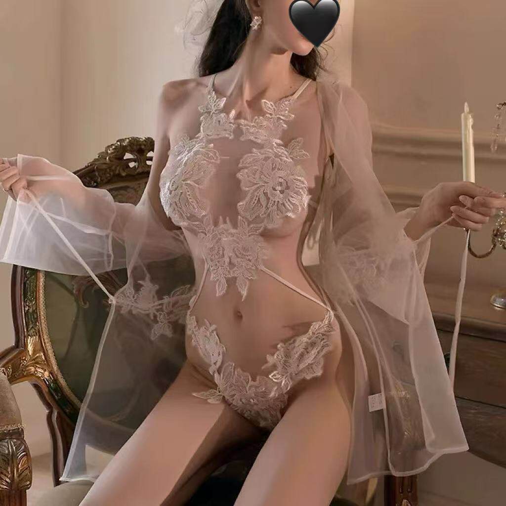 性感新娘婚纱制服内衣睡衣床上禁欲系显胸大纯欲制服高级蕾丝睡裙