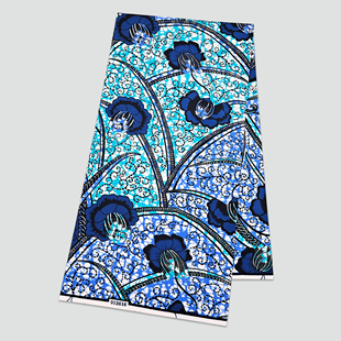 涤纶非洲蜡染布polyester African Wax Fabric 6码超级蜡布