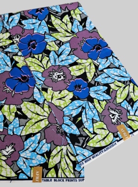涤纶非洲蜡染布Cotton African Wax Fabric双面印花一码蜡布VVVV