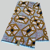 African Wax Fabric 涤纶穆斯林非洲蜡染布polyester 6码 超级蜡布