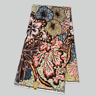 6码 涤纶穆斯林非洲蜡染布polyester Fabric Wax 超级蜡布 African