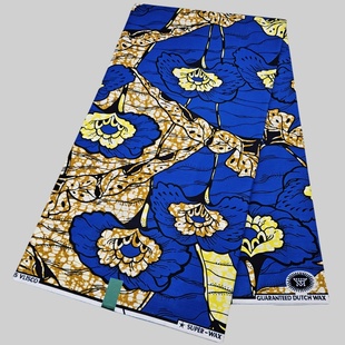 fabric全棉6碼 面料衣服頭巾布 Wax 超級蠟40X40非洲蠟染布African