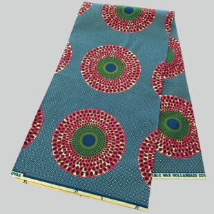 涤纶穆斯林非洲蜡染布polyester African Wax Fabric 6码超级蜡布