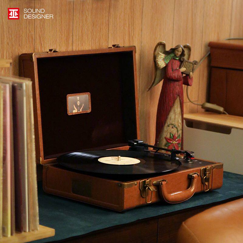 巫牌1900mini黑胶唱片机便携蓝牙音响一体式皮箱留声机中秋节礼物