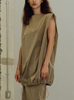 ZOEYJA佐佐家 高端litte@suz1eJP制 光泽尼龙防水抽绳连衣裙/长衫