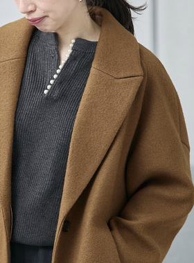 ZOEYJA佐佐家 L*ESSAGE高端 630g珍珠排扣门襟休闲而不失精致毛衣