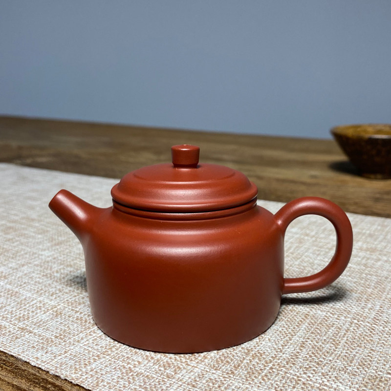 宜兴紫砂壶纯手工壶茶泡茶壶原矿大红袍老朱泥130CC小容量德钟壶