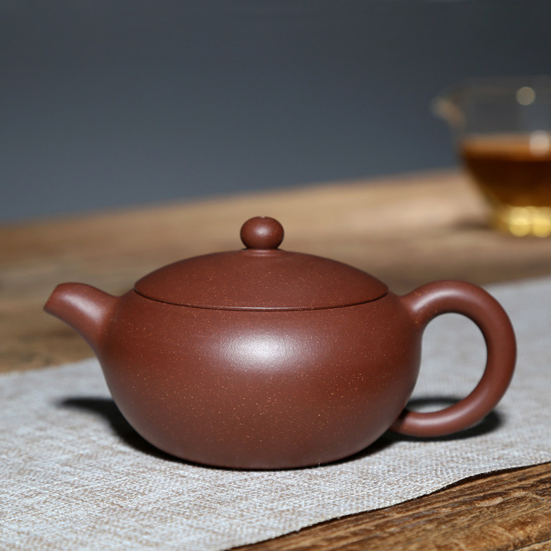原矿红金砂球孔壶实用泡茶器