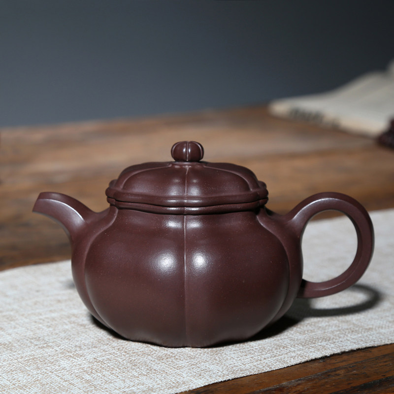 老紫泥名家筋纹器葵仿古紫砂壶