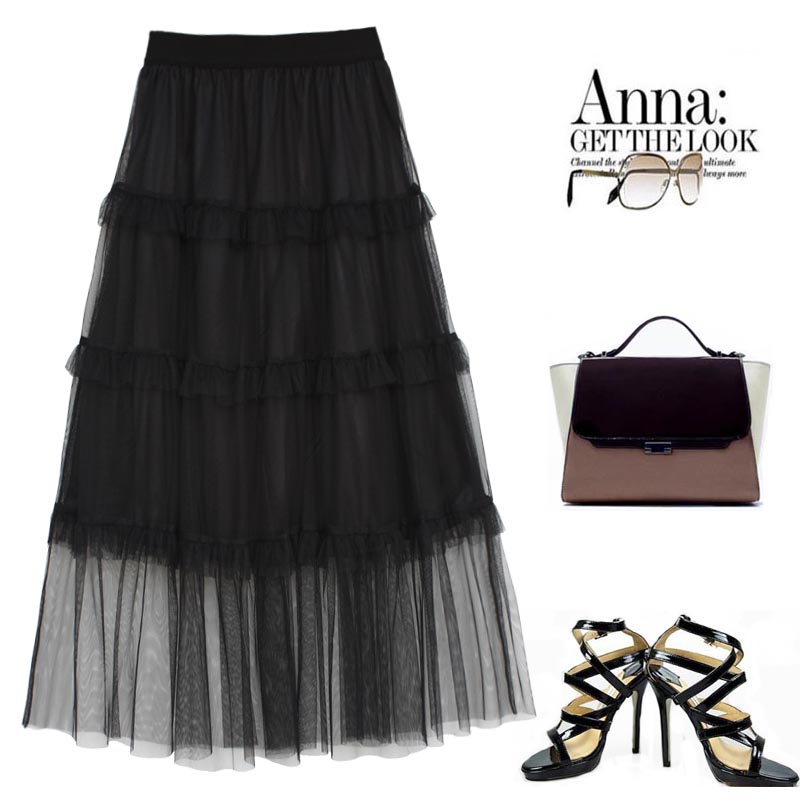 浪漫木耳边a字高腰显瘦半身裙