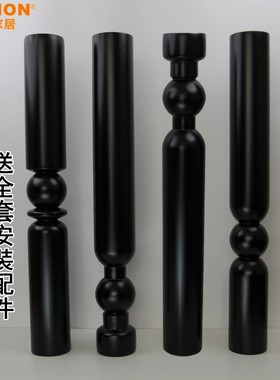 法式实木桌腿支撑吧台半岛台腿边几家具圆形脚中古风家用餐桌木腿