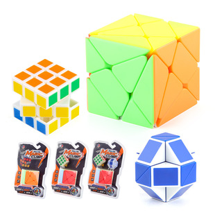 实色三阶异形魔方百变魔尺变换金刚吸塑罩魔方课间生日礼物小朋友