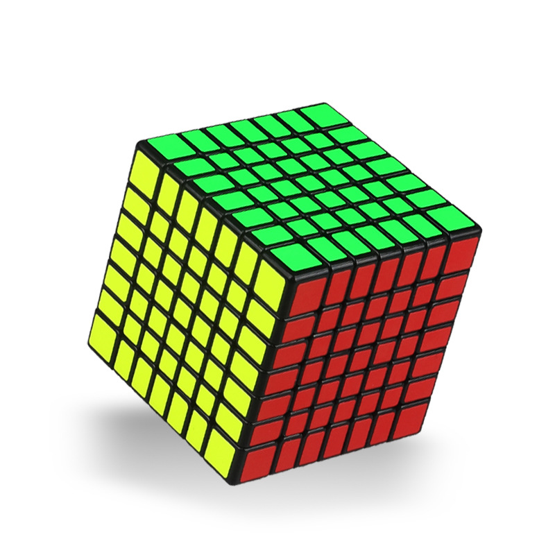 奇艺启行七阶魔方黑白色贴纸7阶魔方性比价高智力玩具魔方格礼物