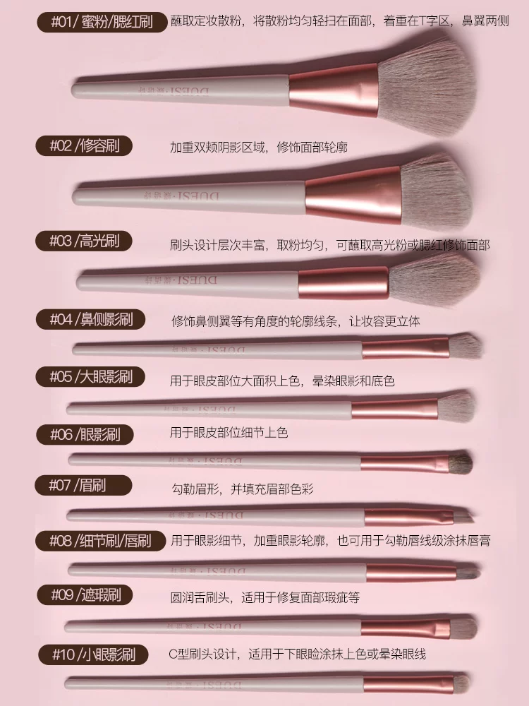 Brush, eye shadow, foundation, soft face blush, Germany, full set