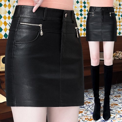 海宁真皮皮裙短款2025秋季新款女士绵羊皮时尚短裙高腰包臀半身裙