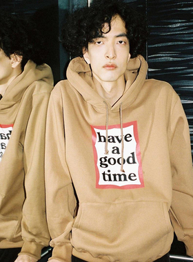 现货 have a good time 基础款帽衫加绒卫衣 红LOGO FRAME HOODIE