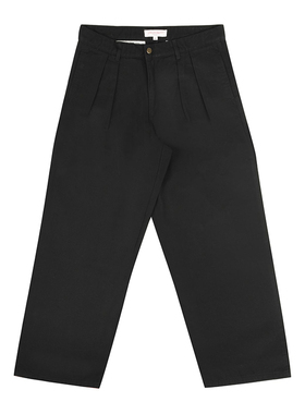 现货正品YARDSALE刺绣LOGO滑板纯棉宽松耐磨褶皱直筒休闲长裤情侣