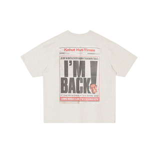 街头宽松休闲回归标语印花纯棉圆领短袖 kahut Back T恤情侣