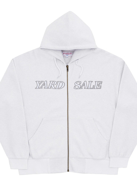 现货正品 YARDSALE 复古贴布刺绣字母反抓绒柔软宽松拉链连帽衫冬