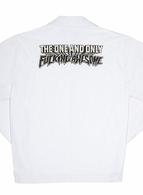 现货 Fucking Awesome标语刺绣街头滑板宽松夹克休闲拉链外套情侣