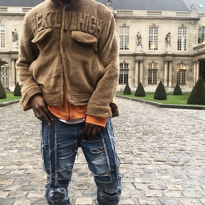 小众美潮EVBRAVADO破洞牛仔裤