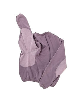 RAGAZZO MURASAKI街头紫色重磅拼色水洗做旧圆领套头卫衣秋冬情侣