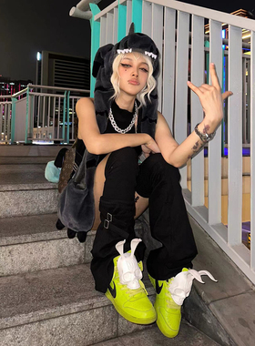 AONE4SURE 黑色加布兽数码宝贝动漫二次元原创毛绒帽子刺绣情侣秋