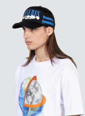 现货正品PLEASURES骨架印花BONES美潮网眼透气弯檐夏季货车帽男女