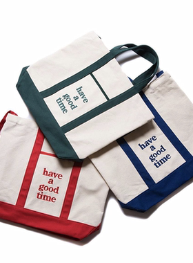 现货 have a good time 帆布托特包 背垮 CANVAS LOGO TOTE 正品