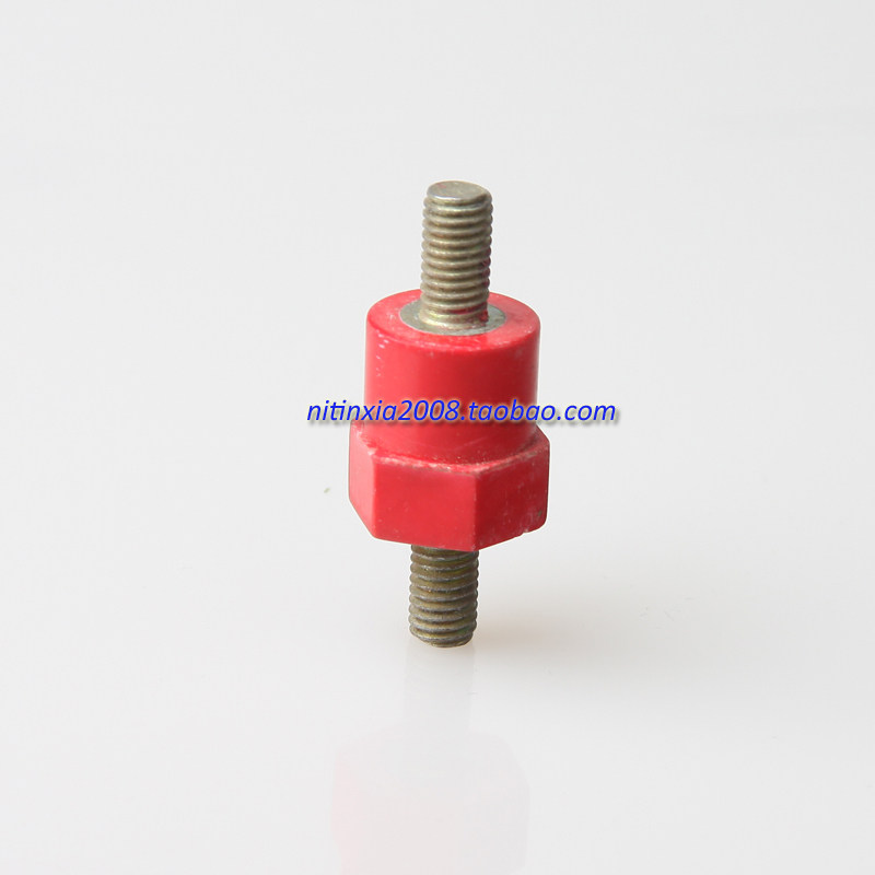 SP24 M8防进口绝缘柱 红色绝缘子 纺锤形 带螺杆绝缘子