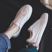 女款 日常女鞋 2025新款 白色皮面小白鞋 爆款 秋季 百搭平底板鞋 配裙子