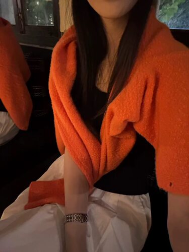 AT Brunch韩国2025秋冬颗粒感v领单排扣氛围感针织衫慵懒毛衣开衫