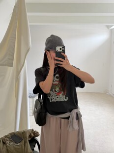 Hygge 韩系26早秋新款 卡通萌趣Tom猫印花系列短袖T恤女