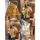质感拉满～现货2025粗花呢黄色格子加棉减龄保暖棒球服棉服外套