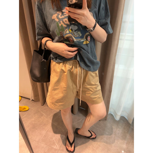 巨显瘦自留基础版～现货2026夏季新款松紧腰宽松通勤卡其色短裤