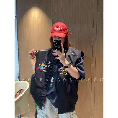 休闲刺绣冲锋棒球服马甲