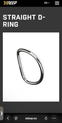 Xdeep原厂D环日子扣不锈钢D型环潜水侧挂